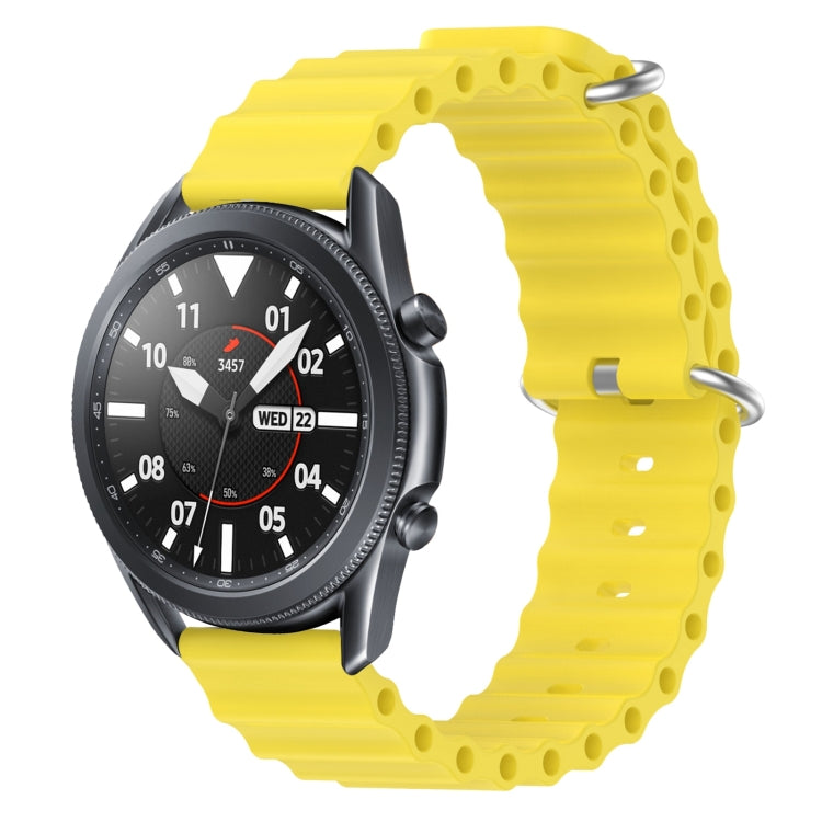 For Samsung Galaxy Watch3 45mm 22mm Ocean Style Silicone Solid Color Watch Band