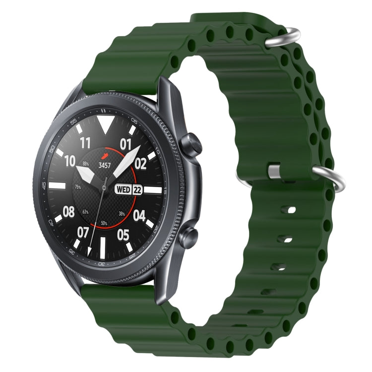 For Samsung Galaxy Watch3 45mm 22mm Ocean Style Silicone Solid Color Watch Band