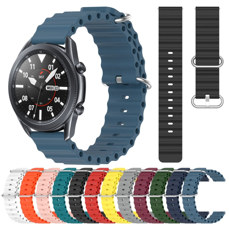 For Samsung Galaxy Watch3 45mm 22mm Ocean Style Silicone Solid Color Watch Band