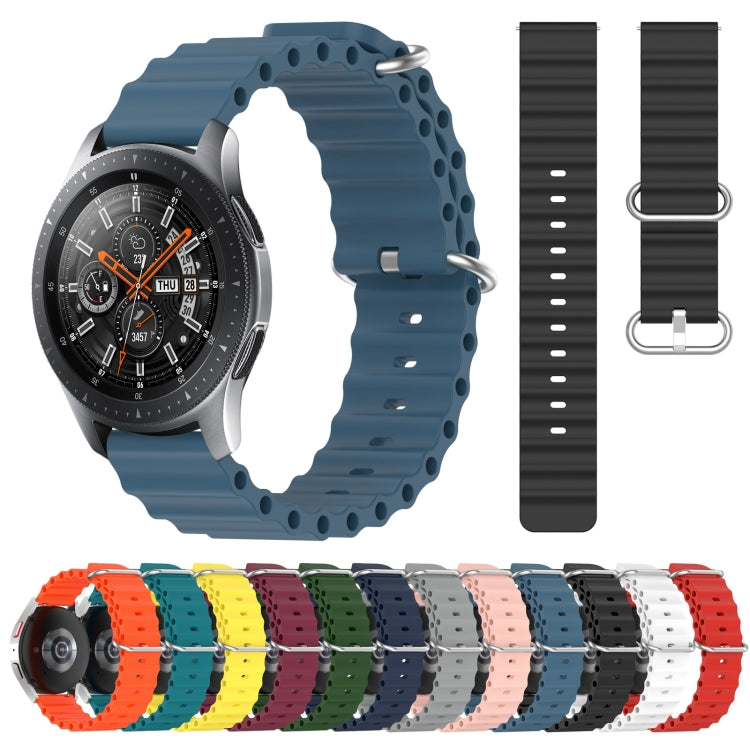 For Samsung Galaxy Watch 46mm 22mm Ocean Style Silicone Solid Color Watch Band