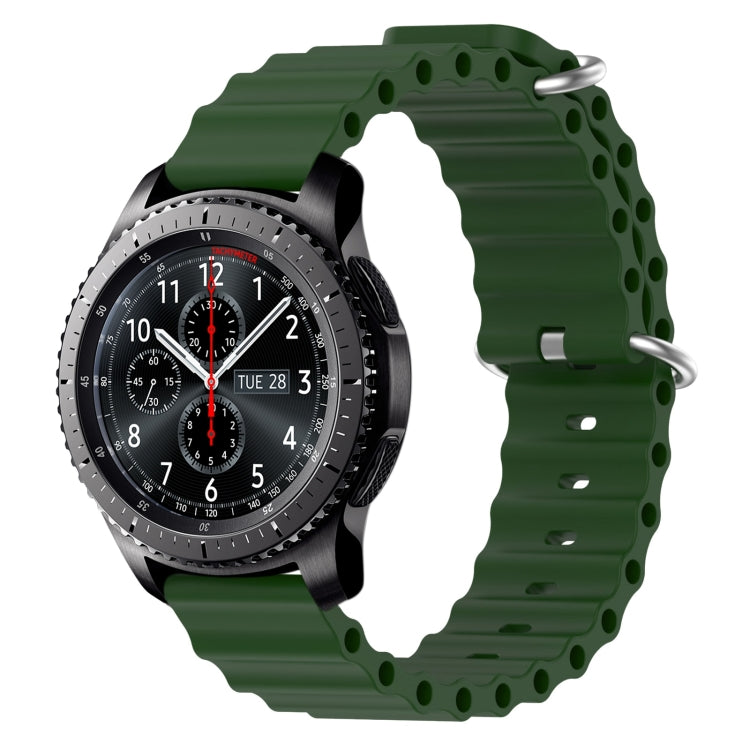 For Samsung Gear S3 Frontier 22mm Ocean Style Silicone Solid Color Watch Band