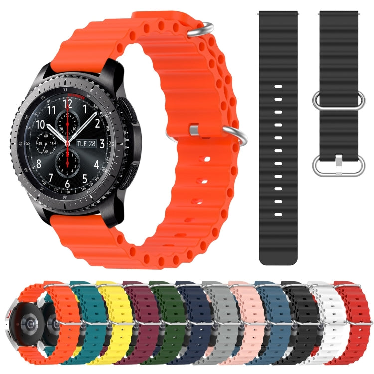 For Samsung Gear S3 Frontier 22mm Ocean Style Silicone Solid Color Watch Band