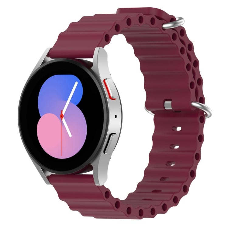 For Samsung Galaxy Watch 5 44mm 20mm Ocean Style Silicone Solid Color Watch Band