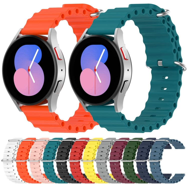 For Samsung Galaxy Watch 5 44mm 20mm Ocean Style Silicone Solid Color Watch Band