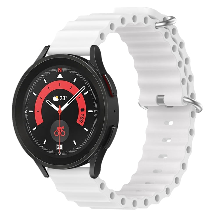For Samsung Galaxy Watch 5 Pro 45mm 20mm Ocean Style Silicone Solid Color Watch Band