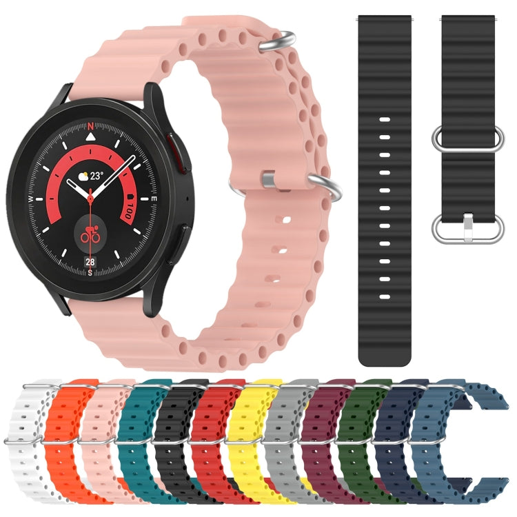 For Samsung Galaxy Watch 5 Pro 45mm 20mm Ocean Style Silicone Solid Color Watch Band