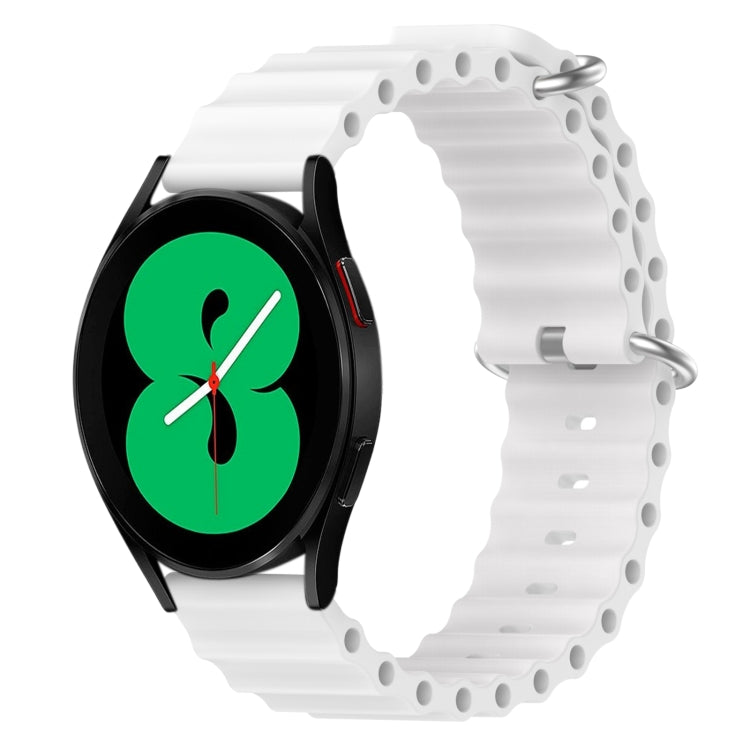 For Samsung Galaxy Watch 4 44mm 20mm Ocean Style Silicone Solid Color Watch Band