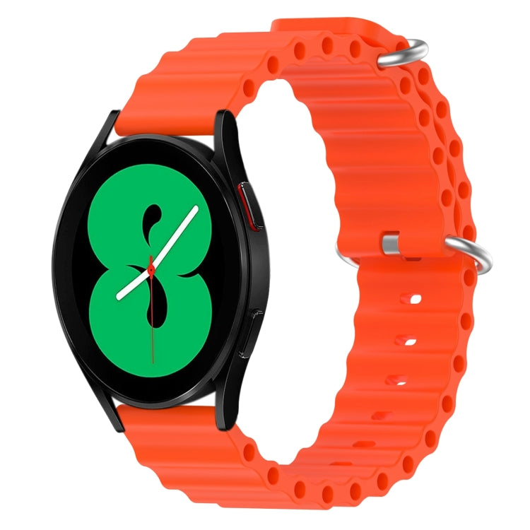For Samsung Galaxy Watch 4 44mm 20mm Ocean Style Silicone Solid Color Watch Band