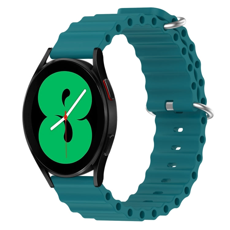 For Samsung Galaxy Watch 4 44mm 20mm Ocean Style Silicone Solid Color Watch Band