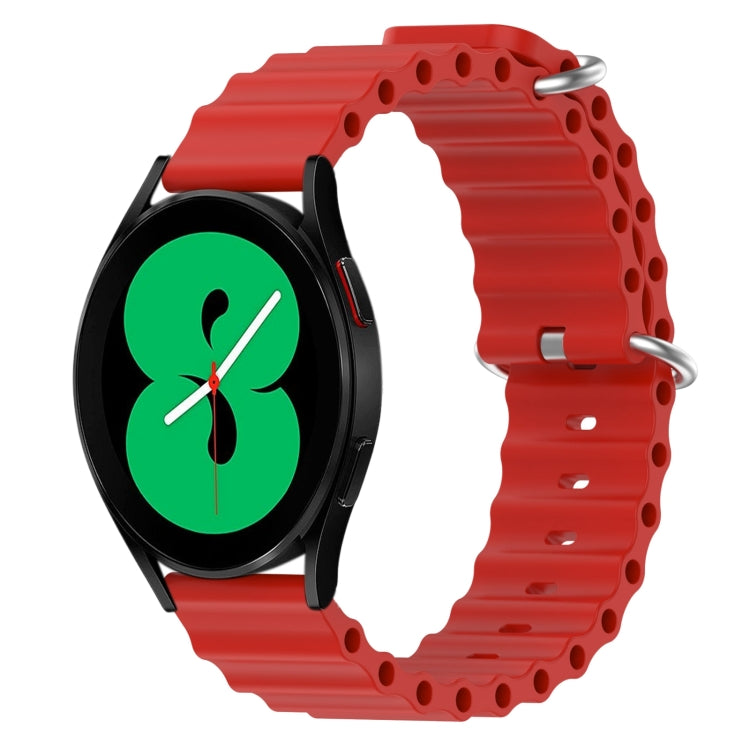 For Samsung Galaxy Watch 4 44mm 20mm Ocean Style Silicone Solid Color Watch Band