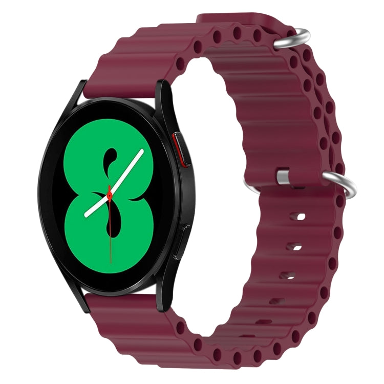 For Samsung Galaxy Watch 4 44mm 20mm Ocean Style Silicone Solid Color Watch Band
