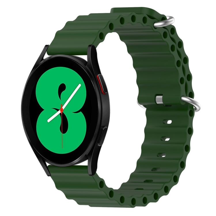 For Samsung Galaxy Watch 4 44mm 20mm Ocean Style Silicone Solid Color Watch Band