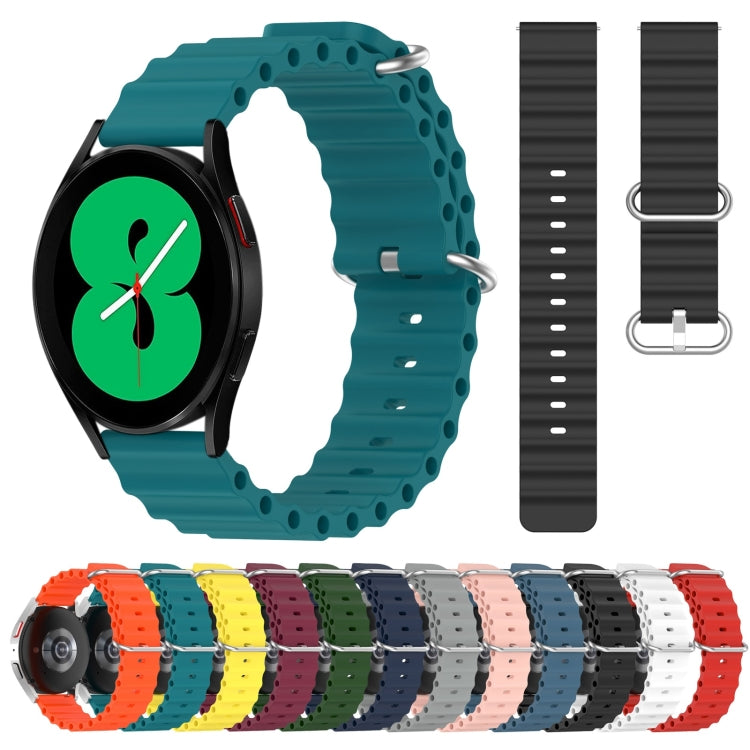 For Samsung Galaxy Watch 4 44mm 20mm Ocean Style Silicone Solid Color Watch Band