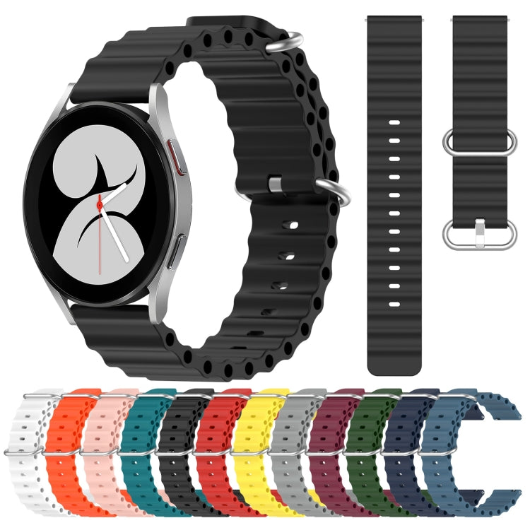 For Samsung Galaxy Watch 4 40mm 20mm Ocean Style Silicone Solid Color Watch Band