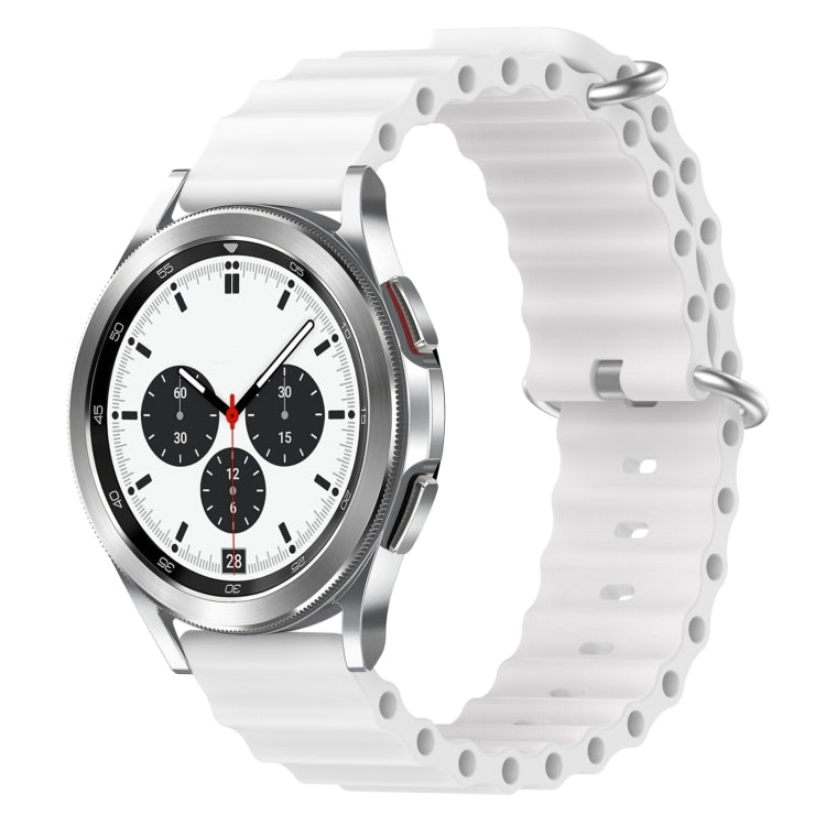 For Samsung  Galaxy Watch 4 Classic 42mm 20mm Ocean Style Silicone Solid Color Watch Band