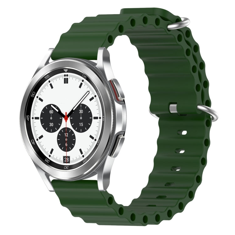 For Samsung  Galaxy Watch 4 Classic 42mm 20mm Ocean Style Silicone Solid Color Watch Band