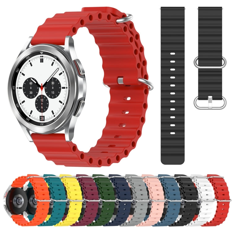 For Samsung  Galaxy Watch 4 Classic 42mm 20mm Ocean Style Silicone Solid Color Watch Band