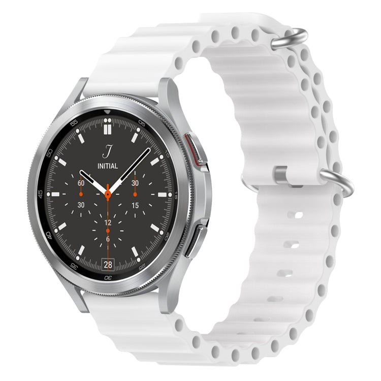 For Samsung  Galaxy Watch 4 Classic 46mm 20mm Ocean Style Silicone Solid Color Watch Band