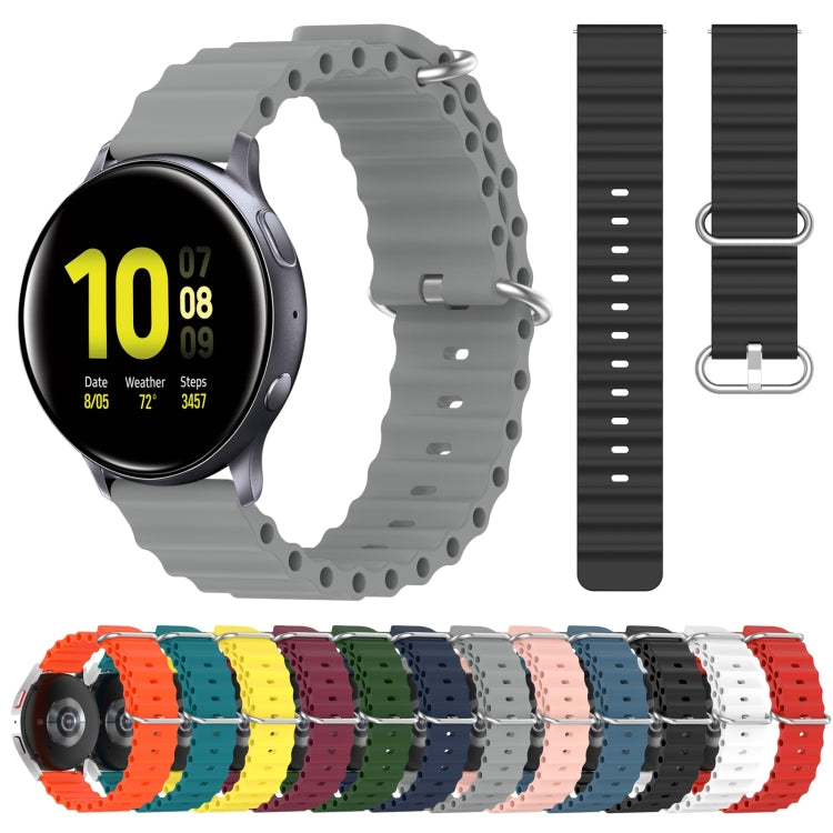 For Samsung Galaxy Watch Active 2 40mm 20mm Ocean Style Silicone Solid Color Watch Band
