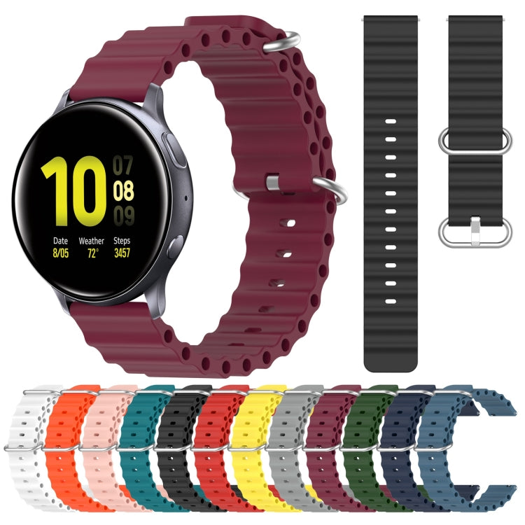 For Samsung Galaxy Watch Active 2 44mm 20mm Ocean Style Silicone Solid Color Watch Band
