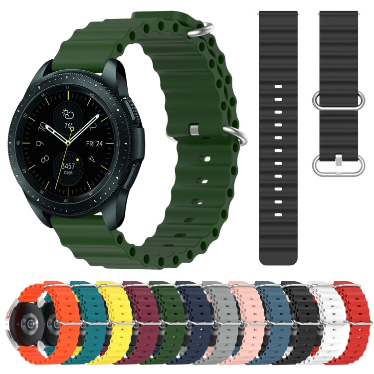 For Samsung Galaxy Watch 42mm 20mm Ocean Style Silicone Solid Color Watch Band