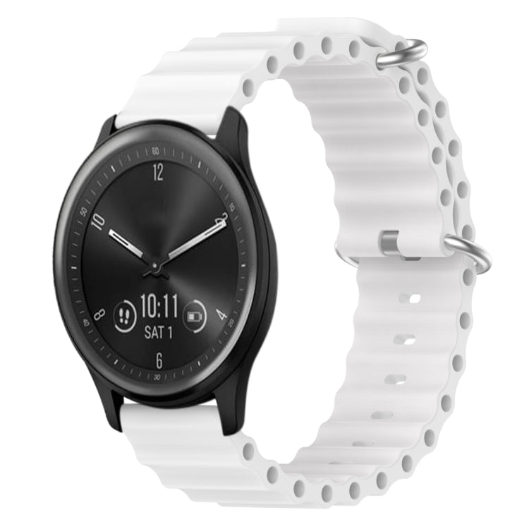 For Garmin Vivomove Sport 20mm Ocean Style Silicone Solid Color Watch Band