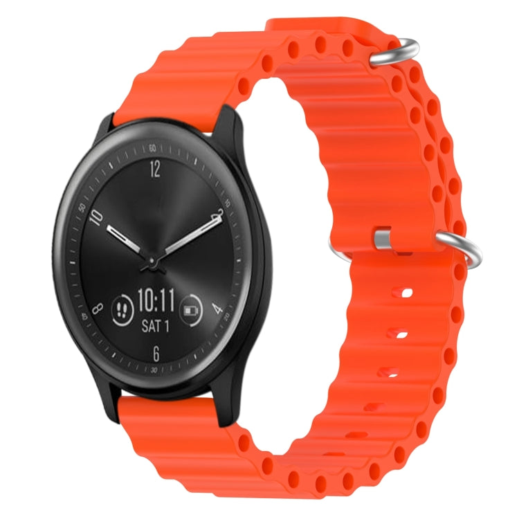 For Garmin Vivomove Sport 20mm Ocean Style Silicone Solid Color Watch Band