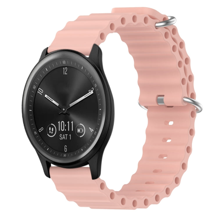 For Garmin Vivomove Sport 20mm Ocean Style Silicone Solid Color Watch Band