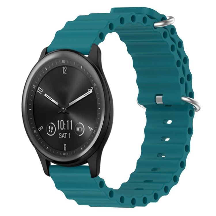 For Garmin Vivomove Sport 20mm Ocean Style Silicone Solid Color Watch Band