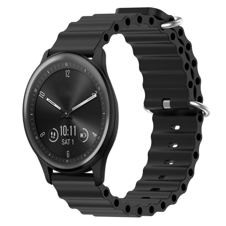For Garmin Vivomove Sport 20mm Ocean Style Silicone Solid Color Watch Band