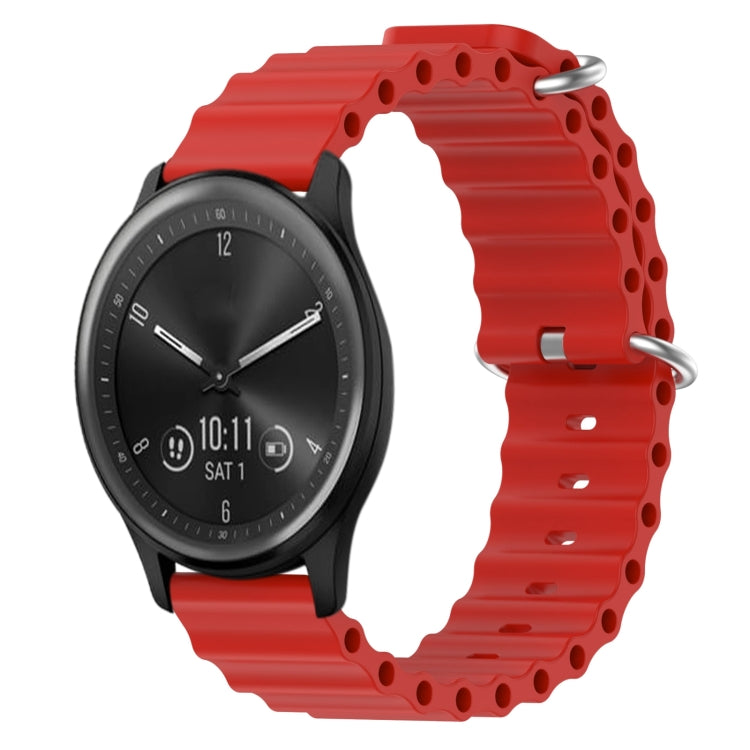 For Garmin Vivomove Sport 20mm Ocean Style Silicone Solid Color Watch Band