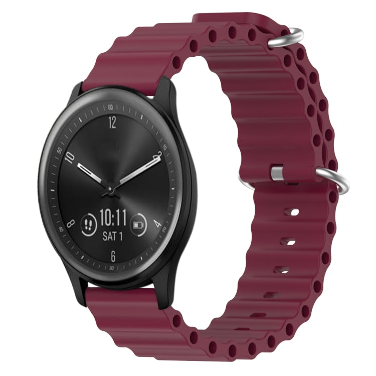 For Garmin Vivomove Sport 20mm Ocean Style Silicone Solid Color Watch Band