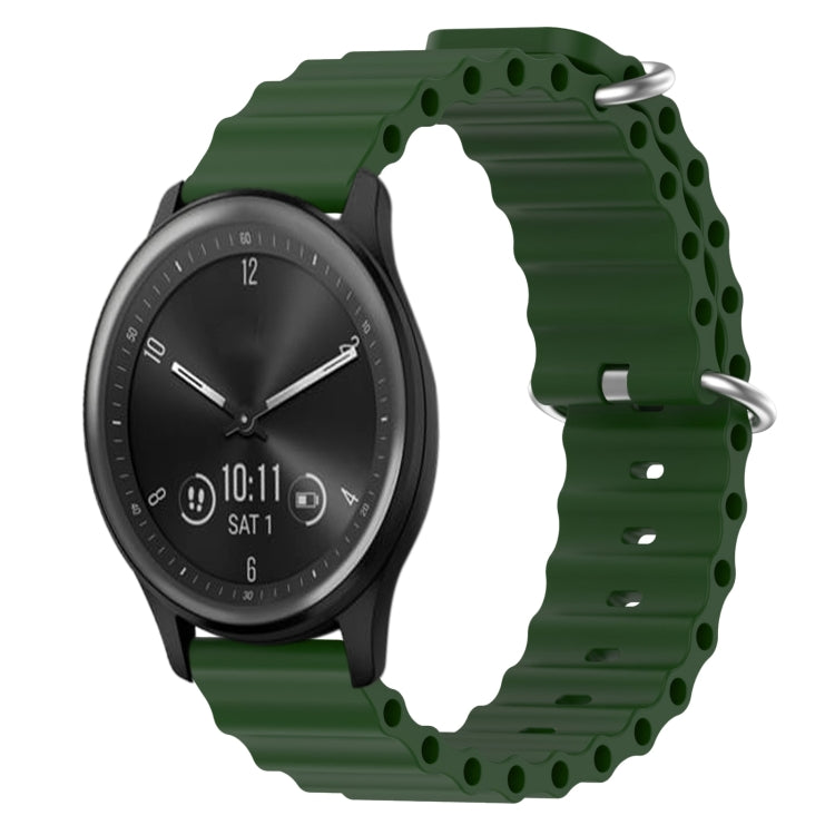 For Garmin Vivomove Sport 20mm Ocean Style Silicone Solid Color Watch Band