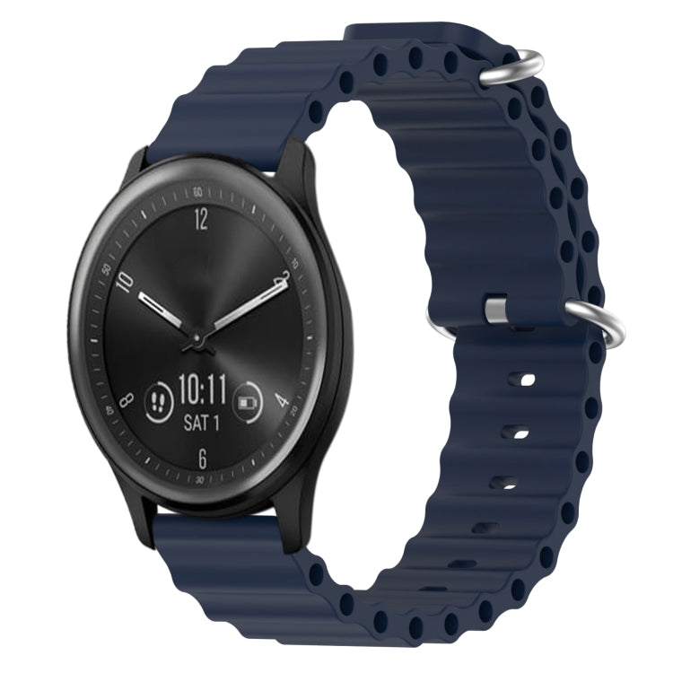 For Garmin Vivomove Sport 20mm Ocean Style Silicone Solid Color Watch Band