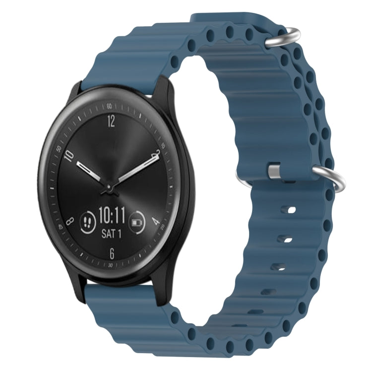 For Garmin Vivomove Sport 20mm Ocean Style Silicone Solid Color Watch Band