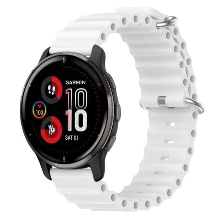 For Garmin Venu 2 Plus 20mm Ocean Style Silicone Solid Color Watch Band