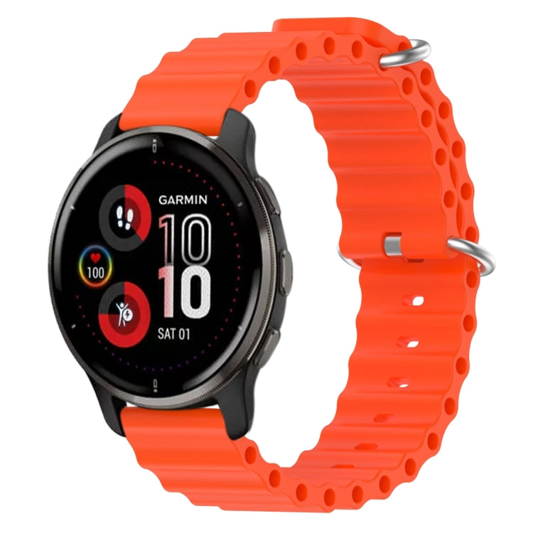 For Garmin Venu 2 Plus 20mm Ocean Style Silicone Solid Color Watch Band