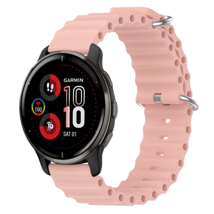 For Garmin Venu 2 Plus 20mm Ocean Style Silicone Solid Color Watch Band