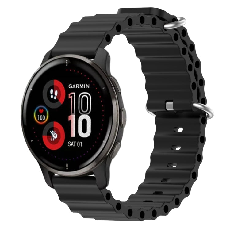 For Garmin Venu 2 Plus 20mm Ocean Style Silicone Solid Color Watch Band
