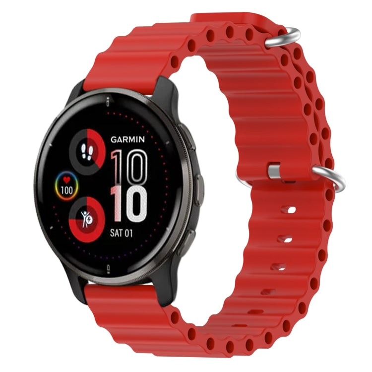 For Garmin Venu 2 Plus 20mm Ocean Style Silicone Solid Color Watch Band