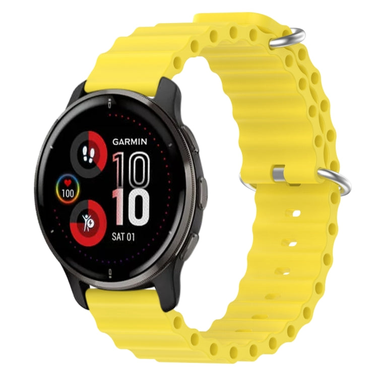 For Garmin Venu 2 Plus 20mm Ocean Style Silicone Solid Color Watch Band