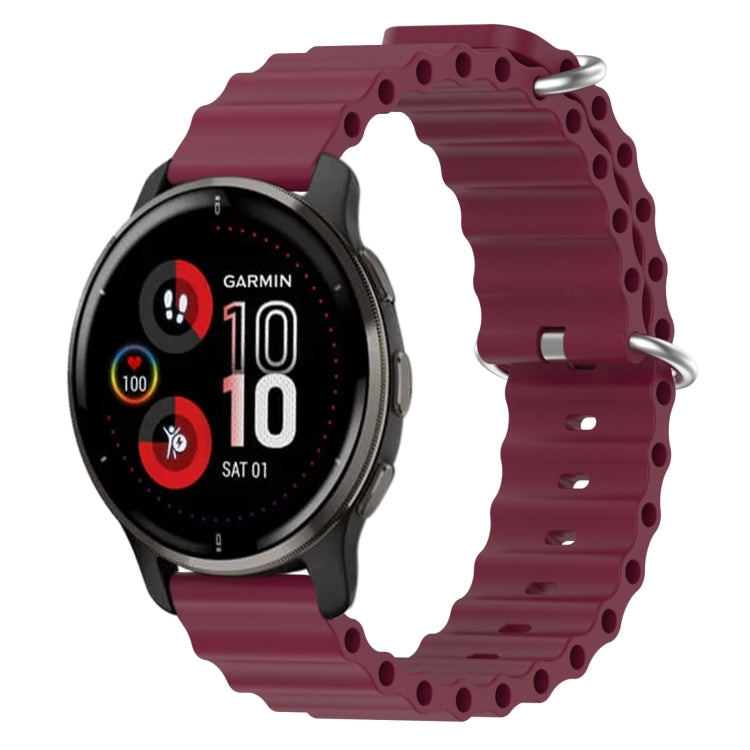 For Garmin Venu 2 Plus 20mm Ocean Style Silicone Solid Color Watch Band