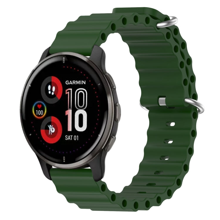 For Garmin Venu 2 Plus 20mm Ocean Style Silicone Solid Color Watch Band