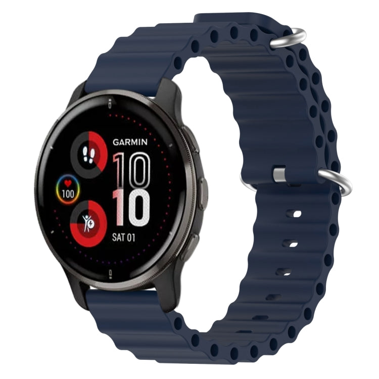 For Garmin Venu 2 Plus 20mm Ocean Style Silicone Solid Color Watch Band