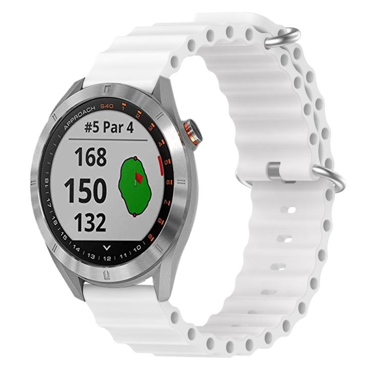 For Garmin Approach S40 20mm Ocean Style Silicone Solid Color Watch Band