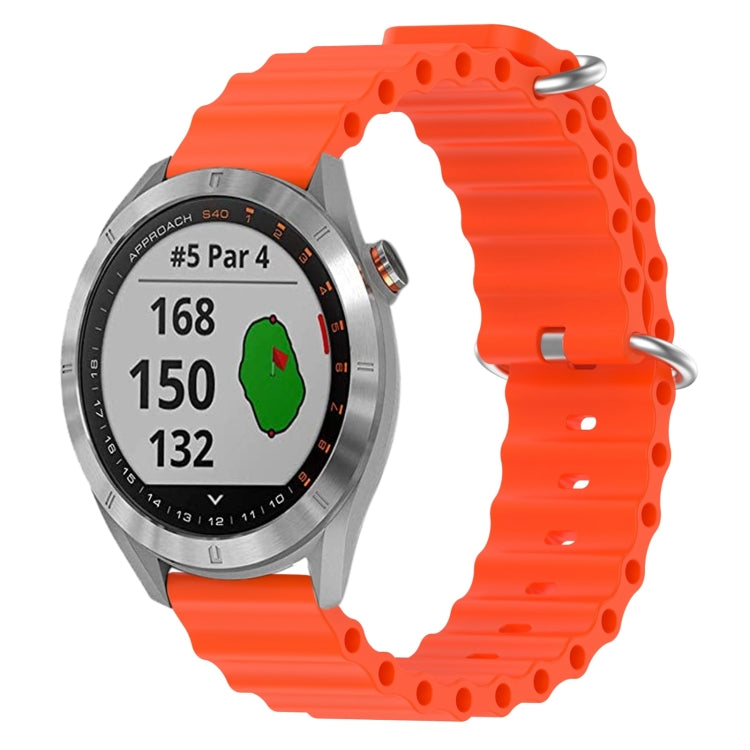 For Garmin Approach S40 20mm Ocean Style Silicone Solid Color Watch Band