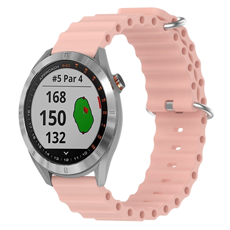 For Garmin Approach S40 20mm Ocean Style Silicone Solid Color Watch Band
