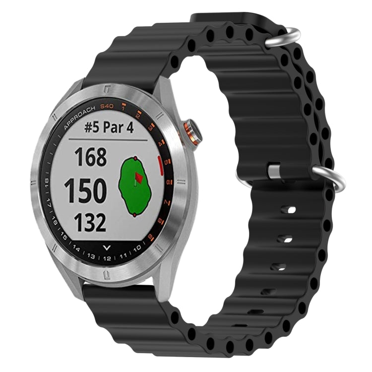 For Garmin Approach S40 20mm Ocean Style Silicone Solid Color Watch Band