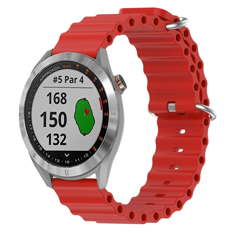 For Garmin Approach S40 20mm Ocean Style Silicone Solid Color Watch Band
