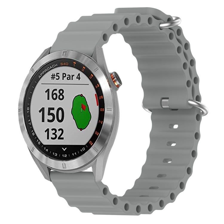 For Garmin Approach S40 20mm Ocean Style Silicone Solid Color Watch Band